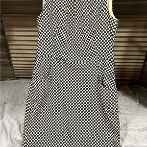Chaps Black and White Polka Dot Mini Dress